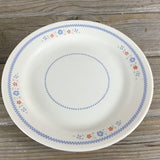 Set of 4 Vintage Corelle 7.25” Needlepoint Bread Plates Blue Flowers & Checkers