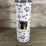 Personalized I Used To Be Cool Now I'm Just My Dogs Snack Dealer 20 oz Skinny Tumbler with Straw & Lid