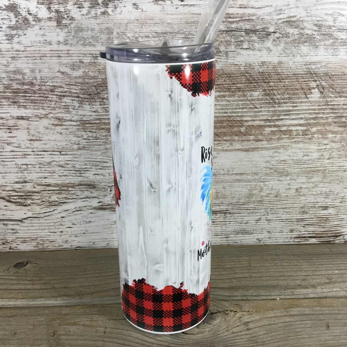 Rise and Shine Mother Clucker's 20 oz Skinny Tumbler with Straw & Lid