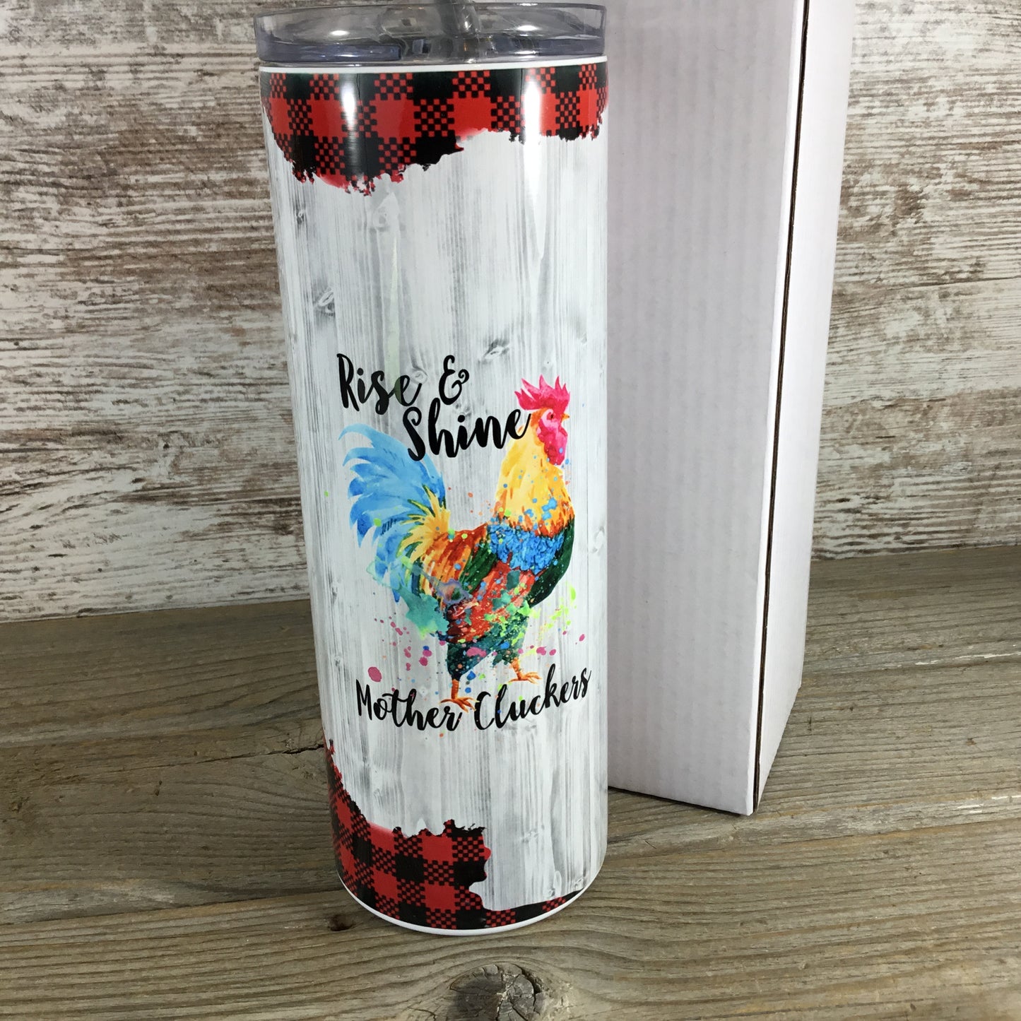 Rise and Shine Mother Clucker's 20 oz Skinny Tumbler with Straw & Lid