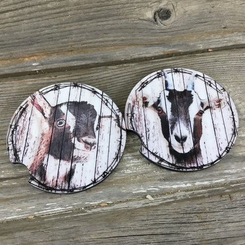 Rustic Goat Car Coasters