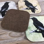Black Crow Set of 4 Hardboard Coasters