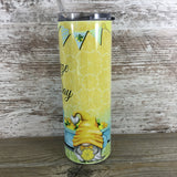 Squeeze the Day Lemon Gnomes Blue Truck 20 oz Skinny Tumbler  Side View