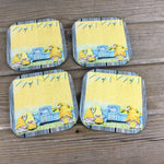 Lemon Gnome Summer Coasters - Set of 4 Hardboard Drink Coasters