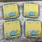 Lemon Gnome Summer Coasters - Set of 4 Hardboard Drink Coasters