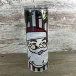 Stained Glass Santa Claus 20 oz Skinny Tumbler 