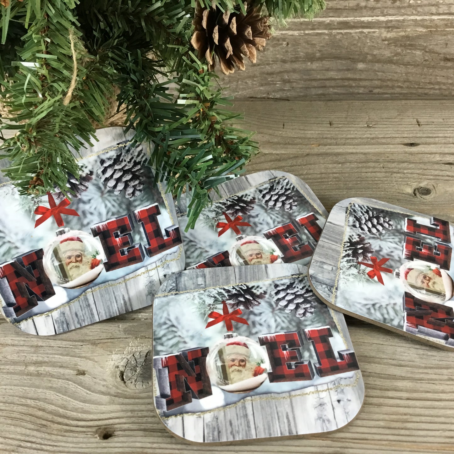 Noel Christmas Coasters Set of 4