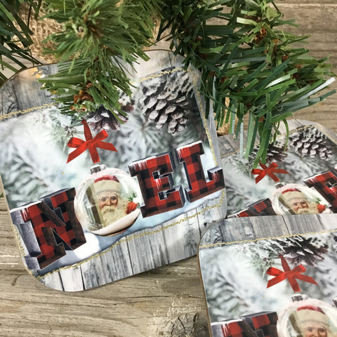 Noel Christmas Coasters Set of 4