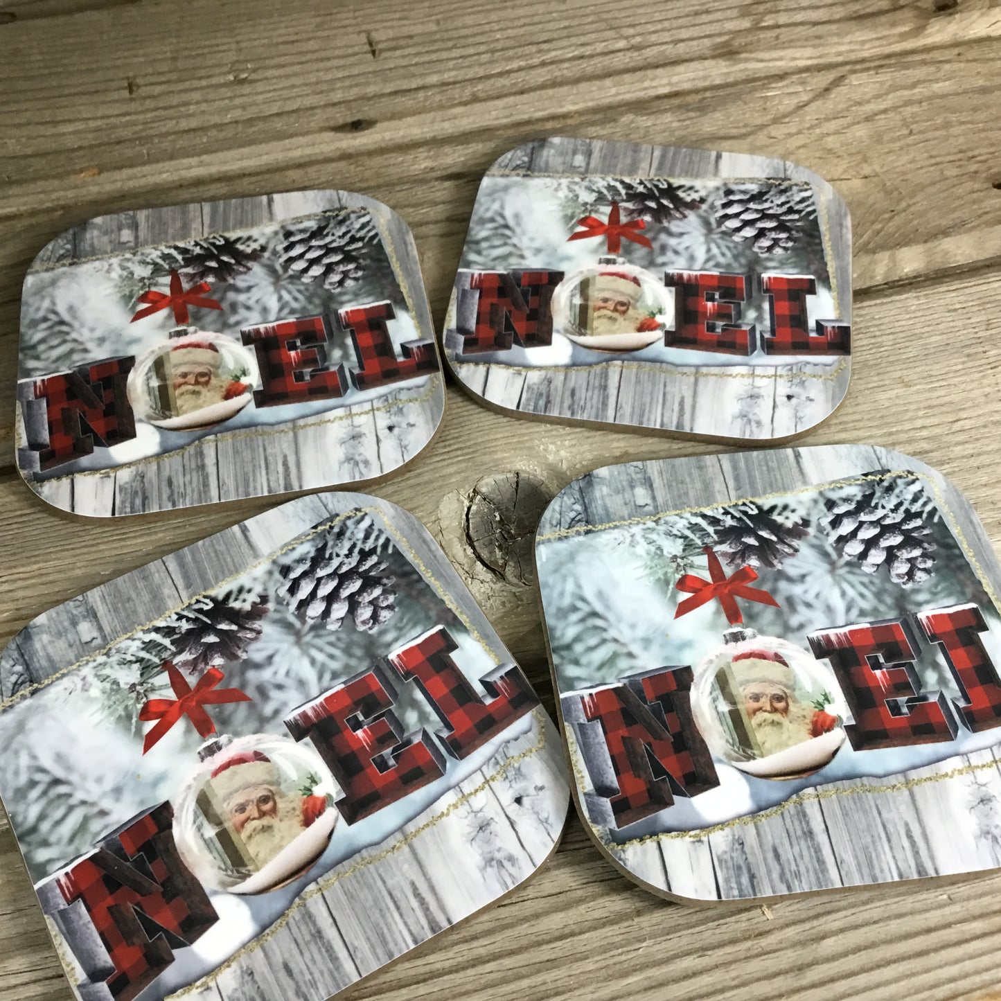 Noel Christmas Coasters Set of 4