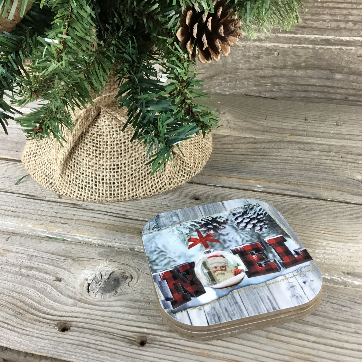 Noel Christmas Coasters Set of 4