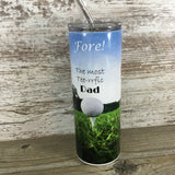 Fore! The Most Tee-rific Dad 20 oz Skinny Tumbler with Straw & Lid