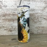 Highland Cow Sunflower Rustic Boho 20 oz Skinny Tumbler