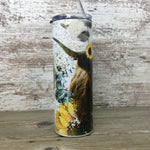 Highland Cow Sunflower Rustic Boho 20 oz Skinny Tumbler