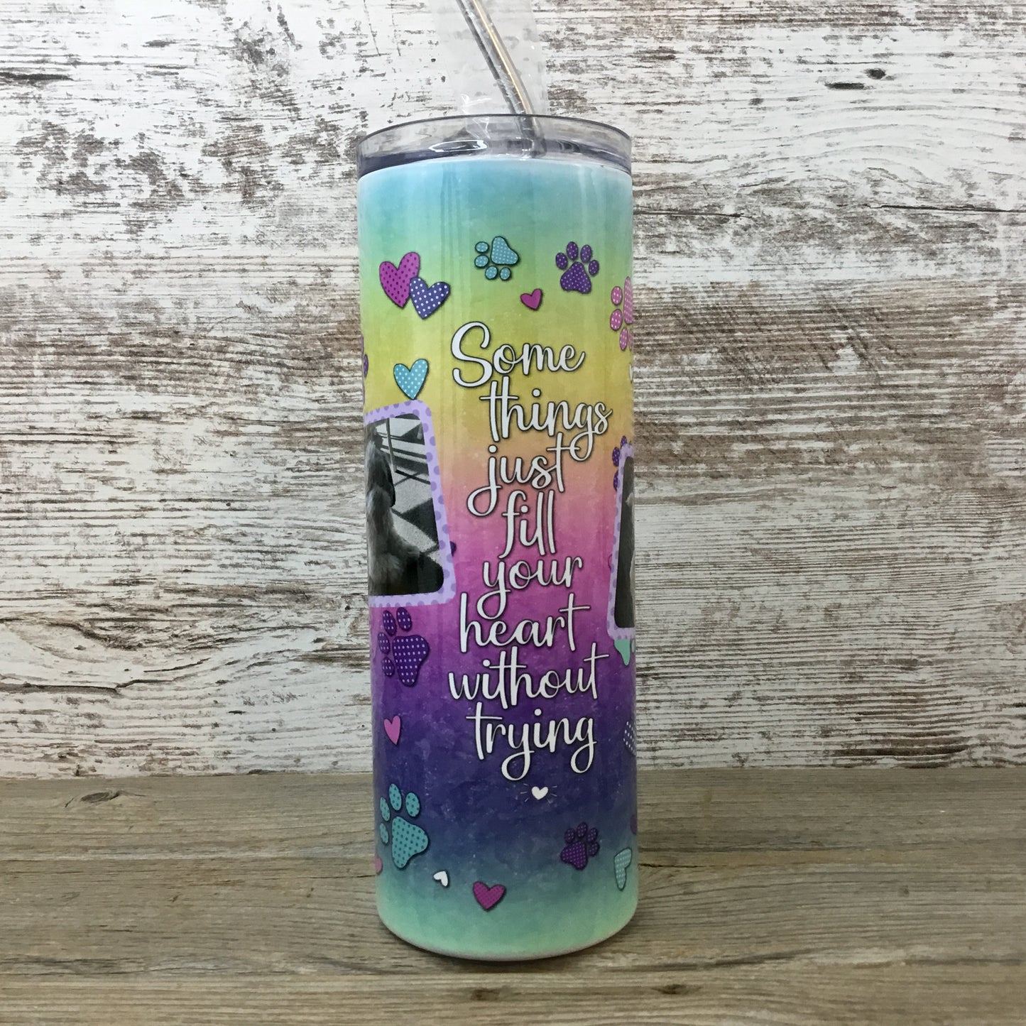 Personalized Dog Lover Poem 20 oz Skinny Tumbler with Straw & Lid