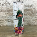 Ostrich BE YOU tiful Floral 20 oz Skinny Tumbler with Straw & Lid