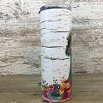 Ostrich BE YOU tiful Floral 20 oz Skinny Tumbler with Straw & Lid