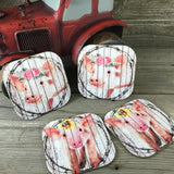 Rustic Pig Coasters Set of 4