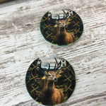 Deer Hunting Camo Set of 2 Car Coasters