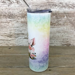 Sunflower Pig  20 oz Skinny Tumbler with Straw & Lid