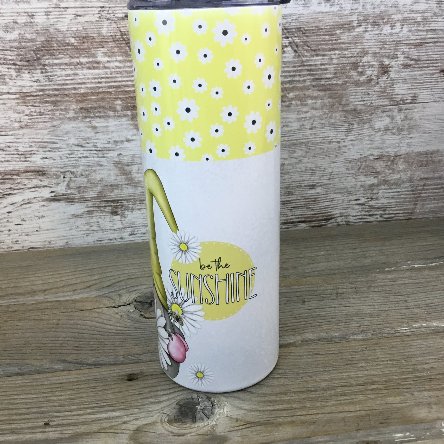 Daisy Gnome Be The Sunshine 20 oz Skinny Tumbler with Lid and Straw