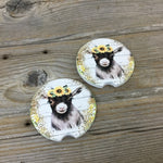 Rustic Sunflower Goat Car Coasters