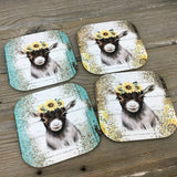 Rustic Sunflower Goat Coasters