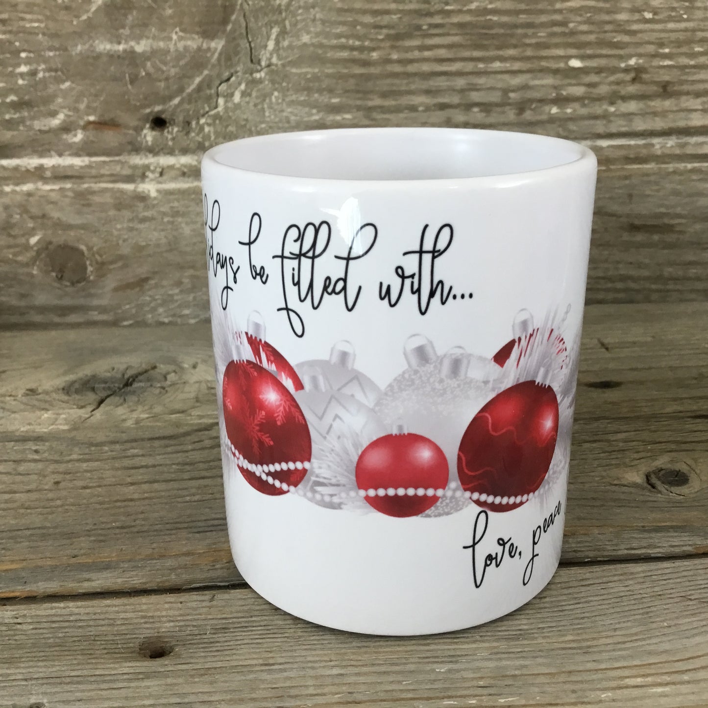 Love, Peace & Happiness Christmas Mug 11 oz