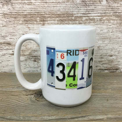 Zip Code License Plate Coffee Mug