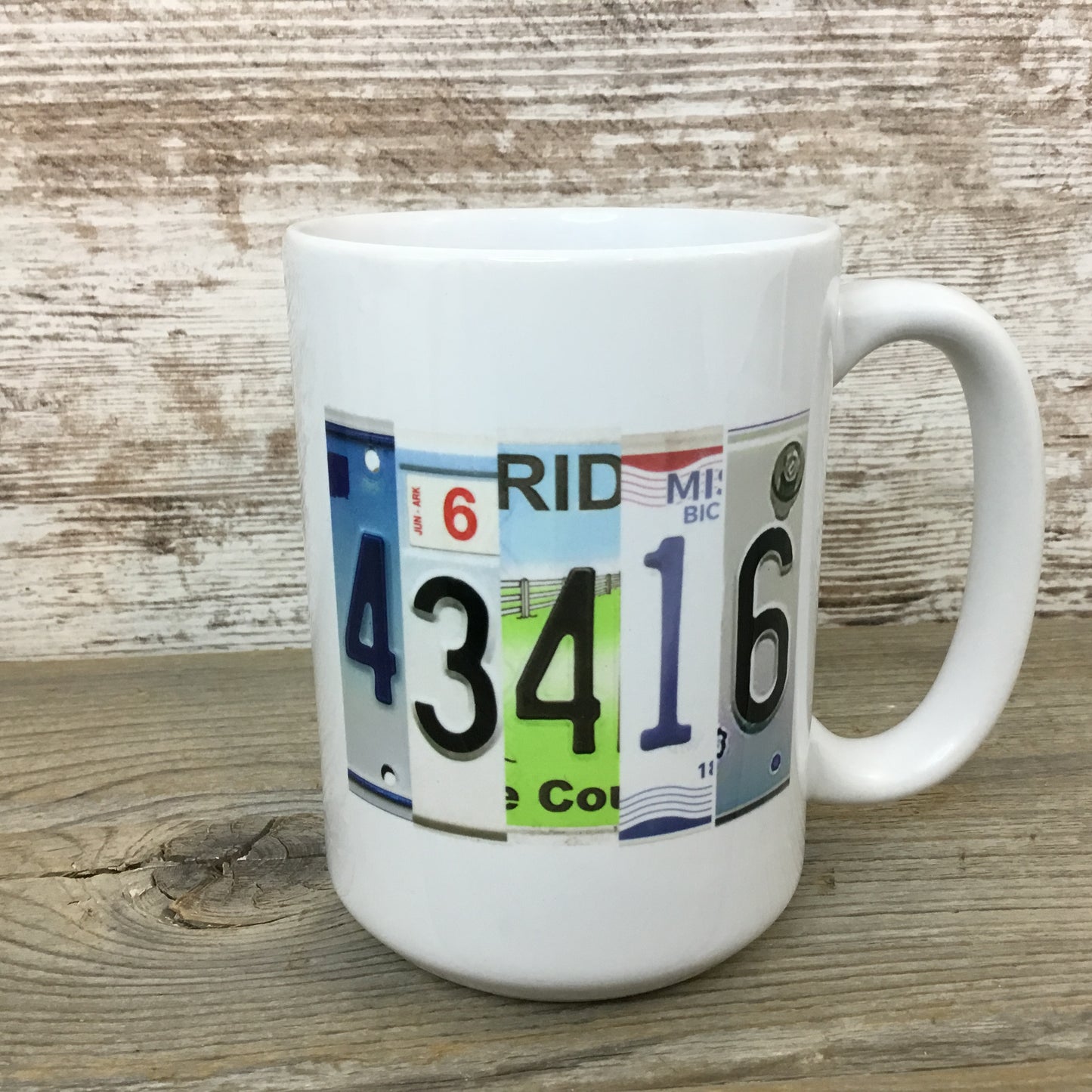 Zip Code License Plate Coffee Mug