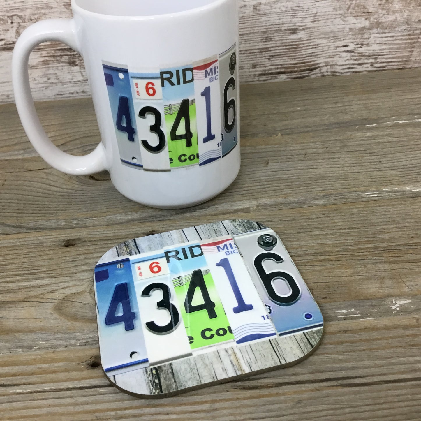 Zip Code License Plate Coffee Mug