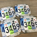 Zip Code License Plate Coasters, Set of 4 Hardboard Coasters
