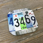 Zip Code License Plate Coasters, Set of 4 Hardboard Coasters