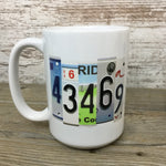 Zip Code License Plate Coffee Mug
