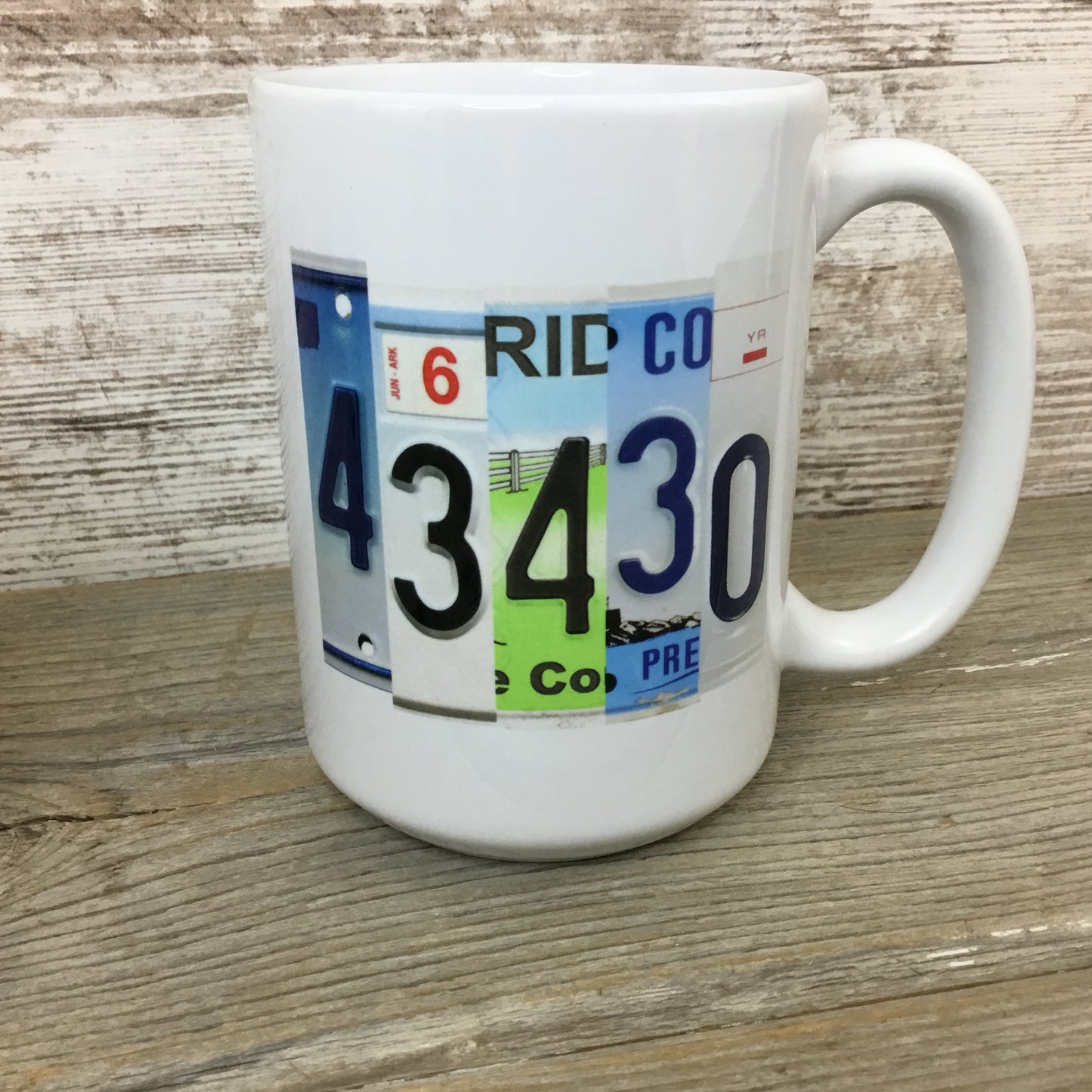 Zip Code License Plate Coffee Mug