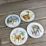 Winter Deer Doe Round Coasters Set of 4