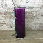 My Nice Button is Out of Order Purple Glitter Dragon 20 oz Skinny Tumbler with Lid and Straw