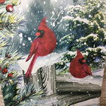 Male Cardinals on the Fence Winter Garden Flag