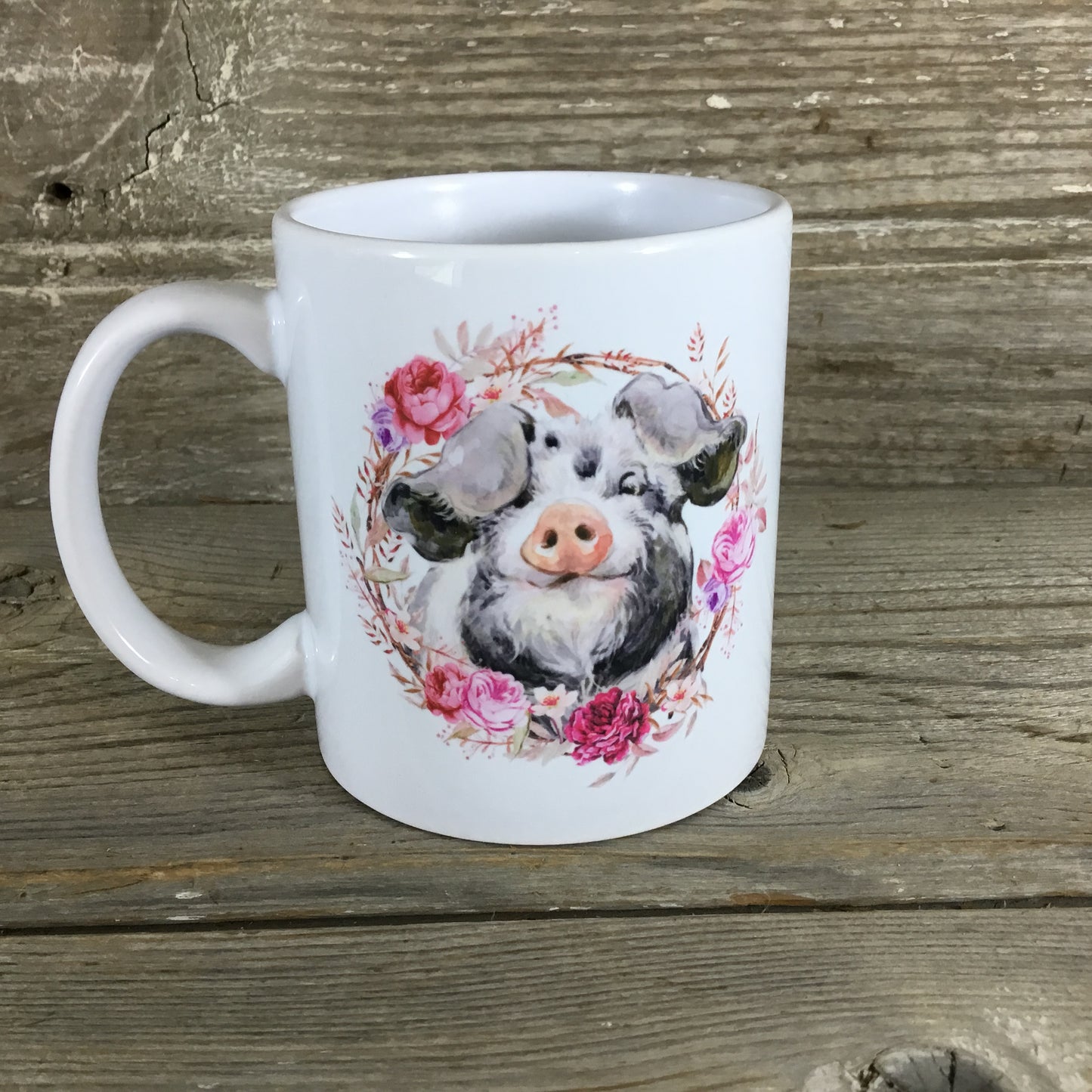 Floral Pig Coffee Mug