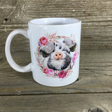 Floral Pig Coffee Mug