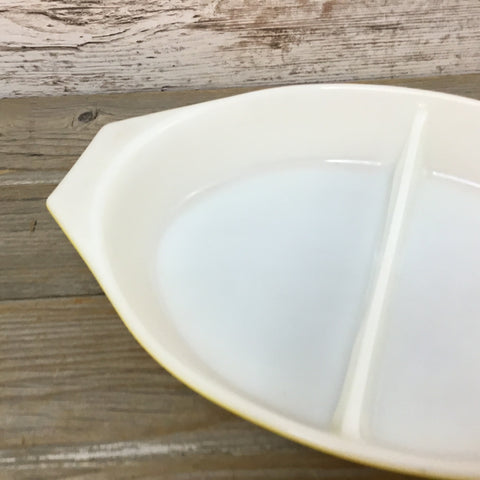 Pyrex Scroll Divided Casserole Dish, 1 1/2 Quart 