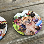 Dog Days of Summer Dog Car Coasters