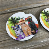 Beach Pawtrol Cat Car Coasters