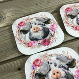 Floral Pig Coasters Set of 4