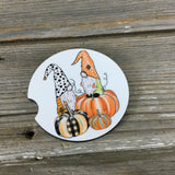 Fall Gnomes and Pumpkins Car Coasters, Set of 2 Car Coasters