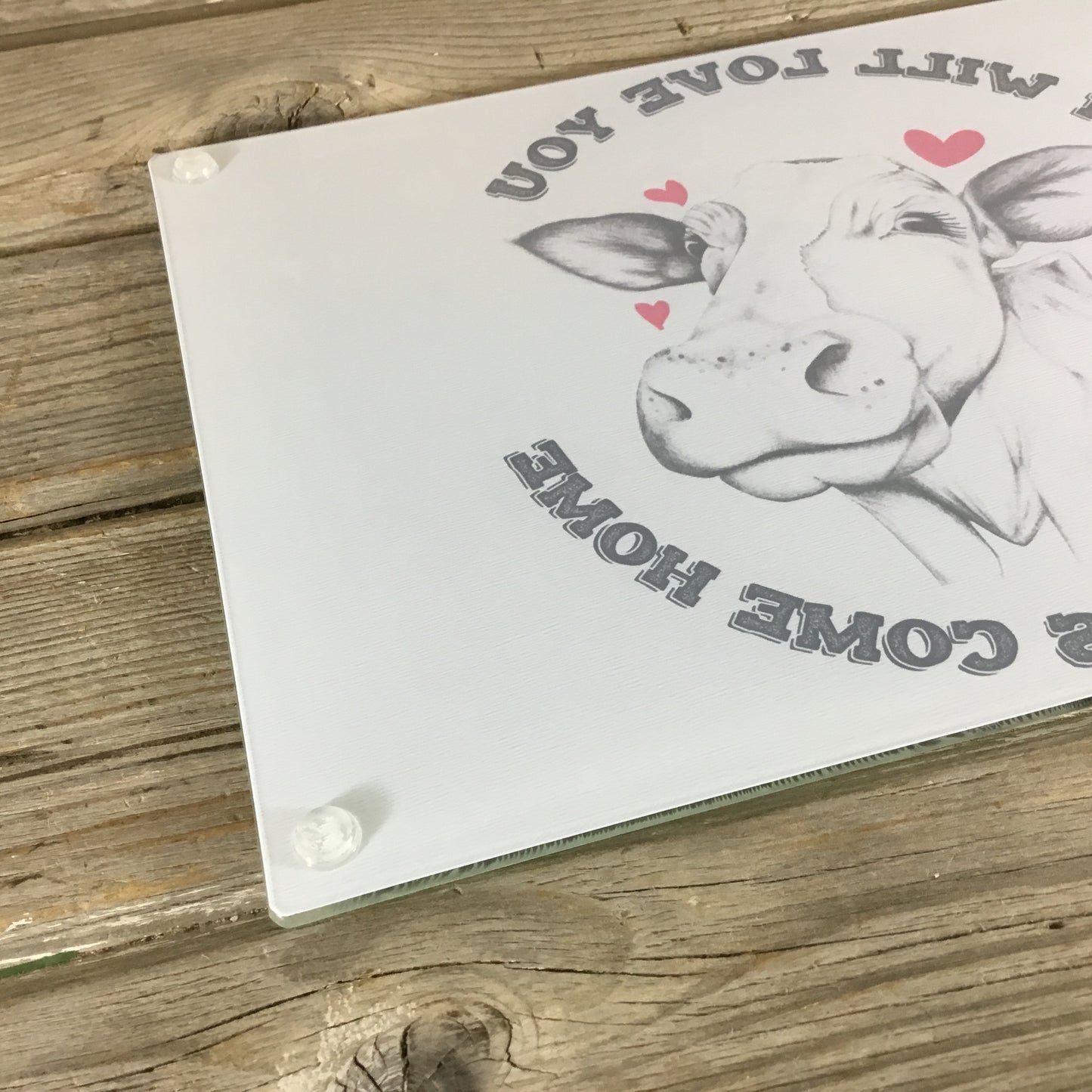 I'll love you till the Cows come home Glass Cutting Board