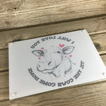 I'll love you till the Cows come home Glass Cutting Board