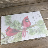 Male Cardinal Glass Cutting Board