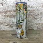 Rustic Happy Fall 20 oz Skinny Tumbler with Lid and Straw