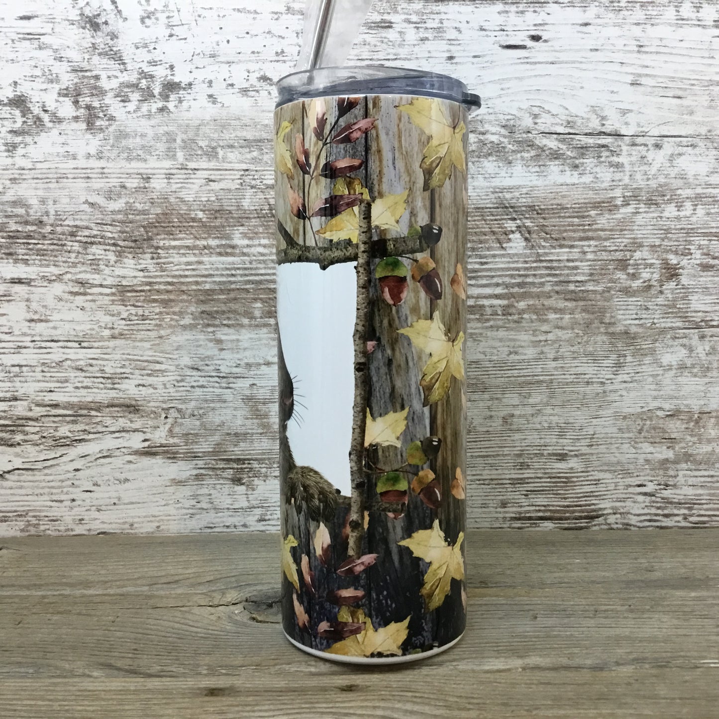 Squirrel 20 oz Skinny Tumbler with Straw & Lid