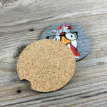 Funny Chicken with Glasses Car Coasters